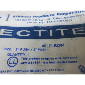 Elkhart Products 2" PUSH-90 Tectite 90 Elbow Coupling 2PUSH90