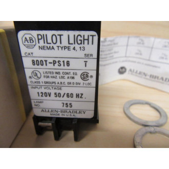 Allen Bradley 800T-PS16 Pilot Light 800TPS16 800T-PS16G