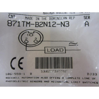 Allen Bradley 871TM-B8N18-N3 Proximity Sensor 871TMB8N18N3 Series A