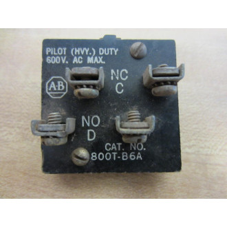 Allen Bradley 800T-B6A Contact 800TB6A (Pack of 2) - Used