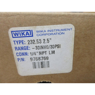 Wika 9768769 Pressure Gauge 232.53 2.5"