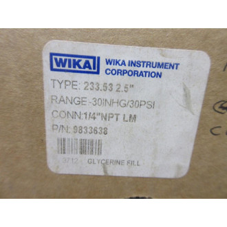 Wika 9833638 Fluid Filled Pressure Gauge 233.53 2.5"