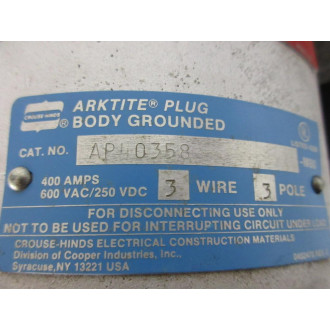 Crouse - Hinds AP40358-M80 Arktite Plug AP40358 - New No Box