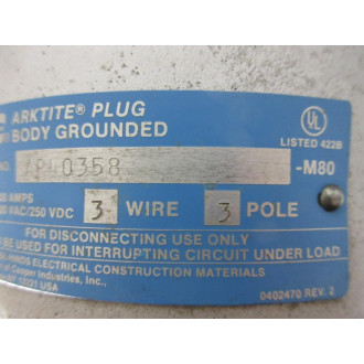 Crouse - Hinds AP40358-M80 Arktite Plug AP40358 - New No Box