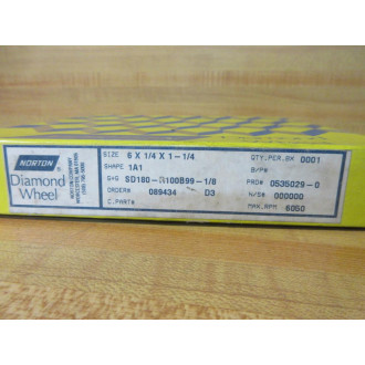 Norton SD180-R100B99-18 Diamond Wheel 0535029-0