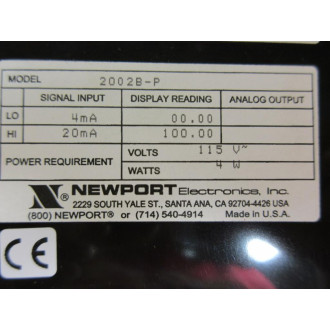 Newport Electronics 2002B-P 4-20MADC Voltmeter 2002BP420MADC