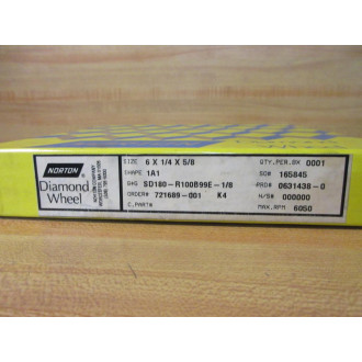 Norton SD180-R100B99E-18 Diamond Wheel 0631438-0