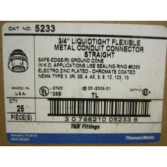 Thomas And Betts 5233 Conduit Connector (Pack of 25)