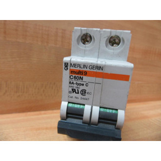 Merlin Gerin 24447 Square D 6A 2P Breaker MG24447 Schneider - Used