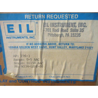 EIL Instruments W334-LSPZ-00 Panel Meter Assembly W334LSPZ00
