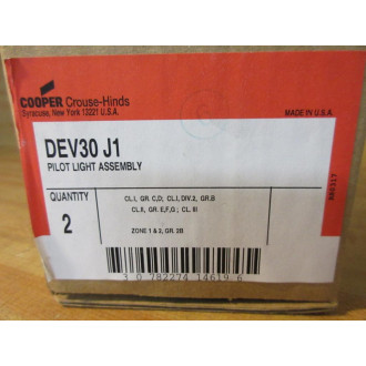 Crouse - Hinds DEV30 J1 Cooper Pilot Light Assembly DEV30J1 (Pack of 2)