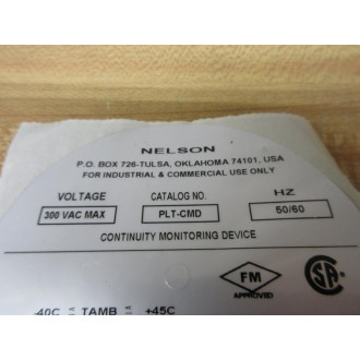 Nelson PLTCMDB3 Continuity Monitoring Device PLT-CMD