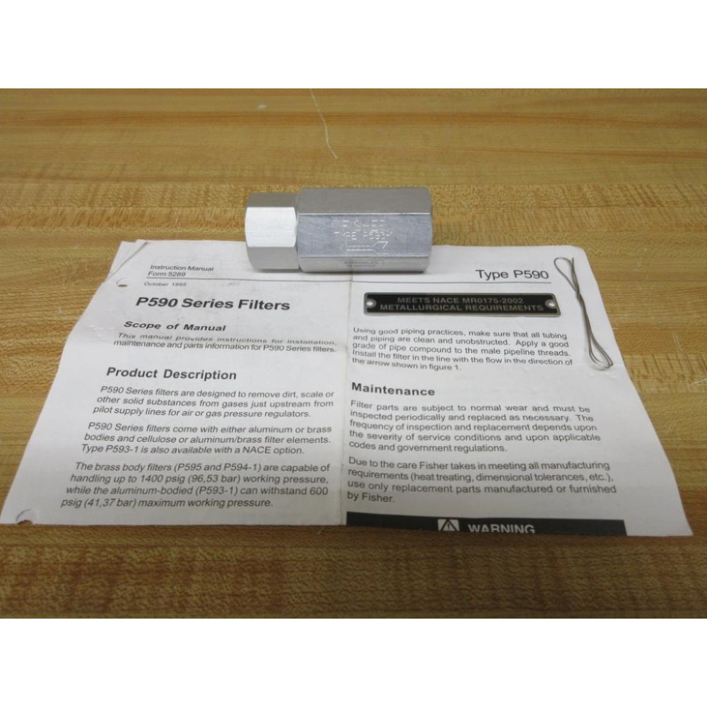 Fisher P593-1 Pneumatic Filter P5931 - New No Box