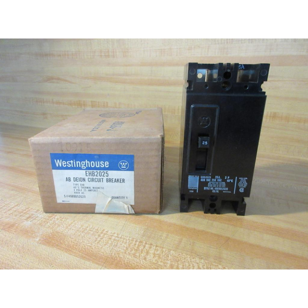 Westinghouse EHB2025 25A Circuit Breaker 4989D52G20