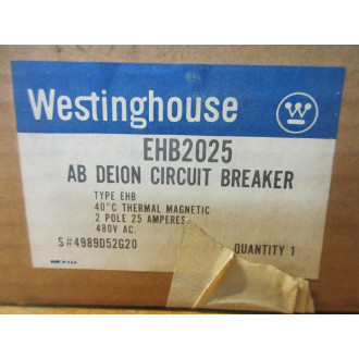 Westinghouse EHB2025 25A Circuit Breaker 4989D52G20