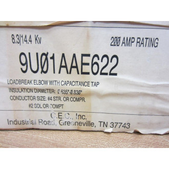 CEC 9U01AAE622 Loadbreak Elbow With Capacitance Tap