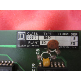 Square D 8881 B-60 Circuit Board S30586-523-87 Series B - Used