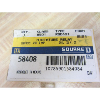 Square D 8501-RSD4S1 Relay 8501RSD4S1