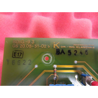 Industrieelektronik GS 20.05-51-02 B Circuit Board BDIG-9.3 BA5246 - Used