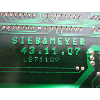 Sieb & Meyer 43.11.07 CSS 90 Serial Data IO B871102 L871102 - Used
