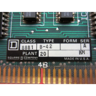 Square D 8881-B42 Circuit Board C30584-139- Series A - Used