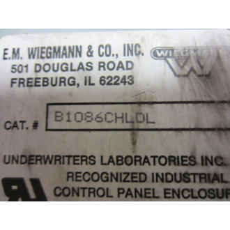 E.M. Wiegmann & B1086CHLDL Enclosure - Used