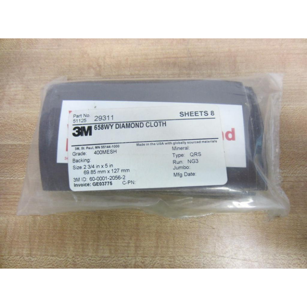 3M 51125 29311 5112529311 658WY Diamond Cloth (Pack of 8)