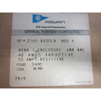 ITE 2160-B430LB 2160B430LB Contactor
