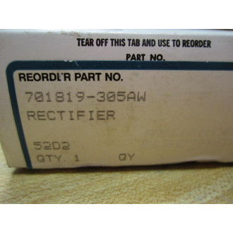 Reliance Electric 701819-305AW Rectifier 701819305AW