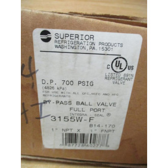 Superior Refrigeration Products 3155W-F By-Pass Ball Valve 3155WF