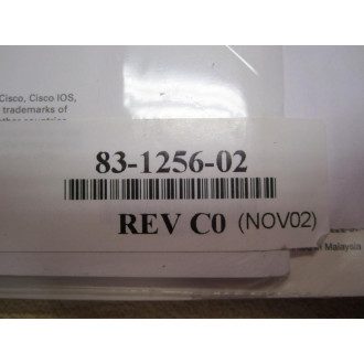 Cisco Systems 83-1256-02 Cisco Product Documentation 83125602 Rev C0