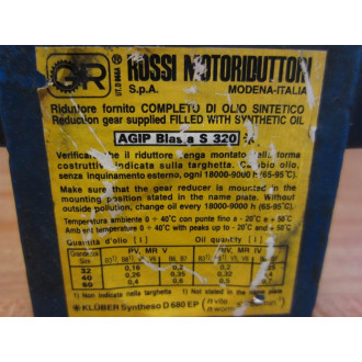 Rossi Motoriduttori MR IV 40U02A 396 Gear Reducer MRIV40U02A396 - Used