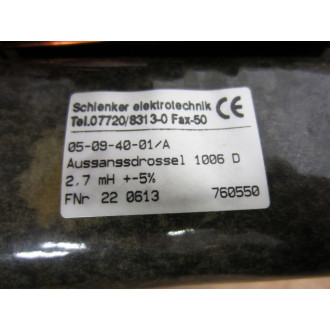 Schlenker Elektrotechnik 05-09-40-01A 05094001A Transformer - Used