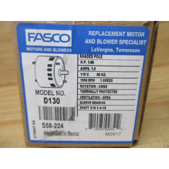 Fasco D130 Fan Motor S58-224