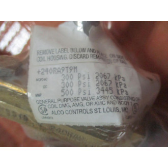 Alco Controls 240RA-9T9M Refrigerant Solenoid Valve 240RA9T9M