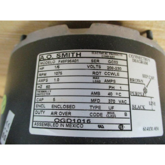 A.O. Smith OGD1016 Motor F48F96A01
