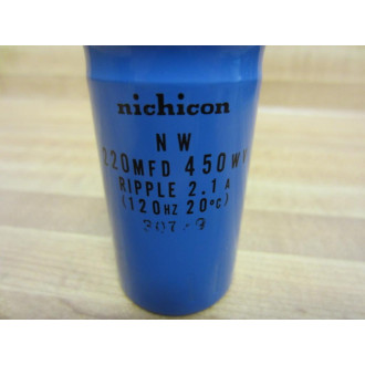 Nichicon 220MFD Capacitor 450WV Ripple 2.1 A 120HZ - Used