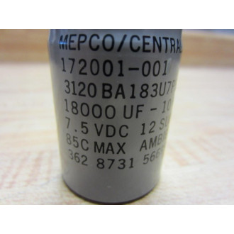 MepcoCentralab 172001-001 Capacitor 18000UF 3120BA183U7P5APA2 - Used