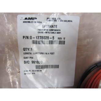 AMP 0-1278028-5 Fiber Optic CA SC-MTRJ Cable Assembly 5M 16.4ft Optimate Rev E