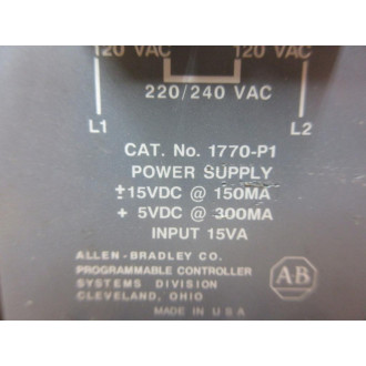 Allen Bradley 1770-P1 Power Supply 1770P1 - Used