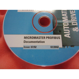 Siemens Micromaster Profibus Documentation CD - Used