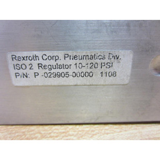 Rexroth Bosch P-029905-00000 Valve 10-120 PSI P02990500000 - Used