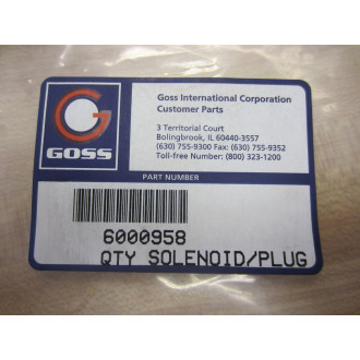 Goss 6000958 Type 45 Solenoid Plug 3P Female With Cable