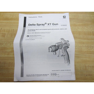Graco 310692E Delta Spray XT Gun Instructions Parts Manual W 192757 Rev D - Used