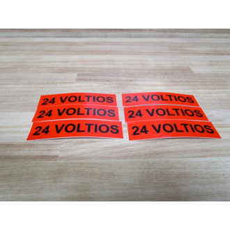 Hazard 24 Voltios Sticker Decal (Pack of 6)