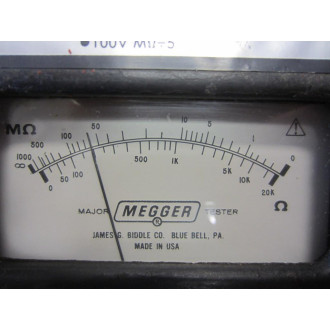 James G. Biddle 21259 Megger Ohms 120V 0.1A Tested To Power Up - Used