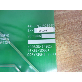AAG PC806D Circuit Board Serial Number ENG2037 - Used