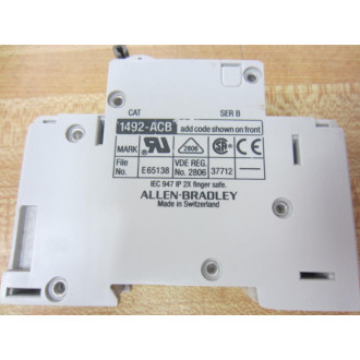 Allen Bradley 1492-ACBH1 Circuit Breaker 1492 ACBH1 6A Series B H1 - Used