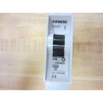 Siemens 5SX21 Circuit Breaker 5SX21-C5 5A (Pack of 2) - Used