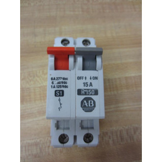 Allen Bradley 1492-ACBH1 Circuit Breaker 1492 ACBH1 15A Series B H 150 - Used